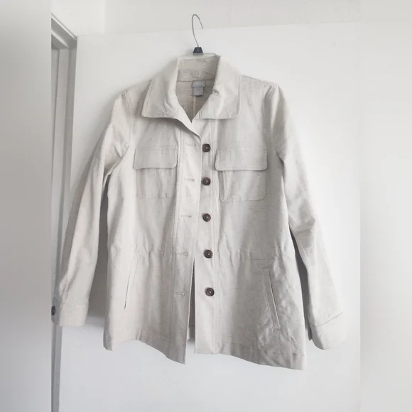 CHICOS | Utility Jacket | Size 8-10 | Cream - Picture 5 of 12